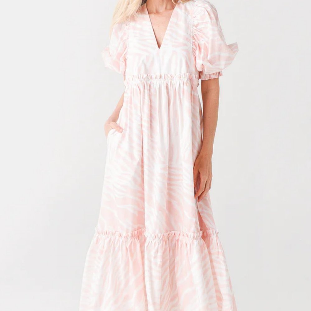 Hunter Bell Palmer Dress - Pink Zebra Print